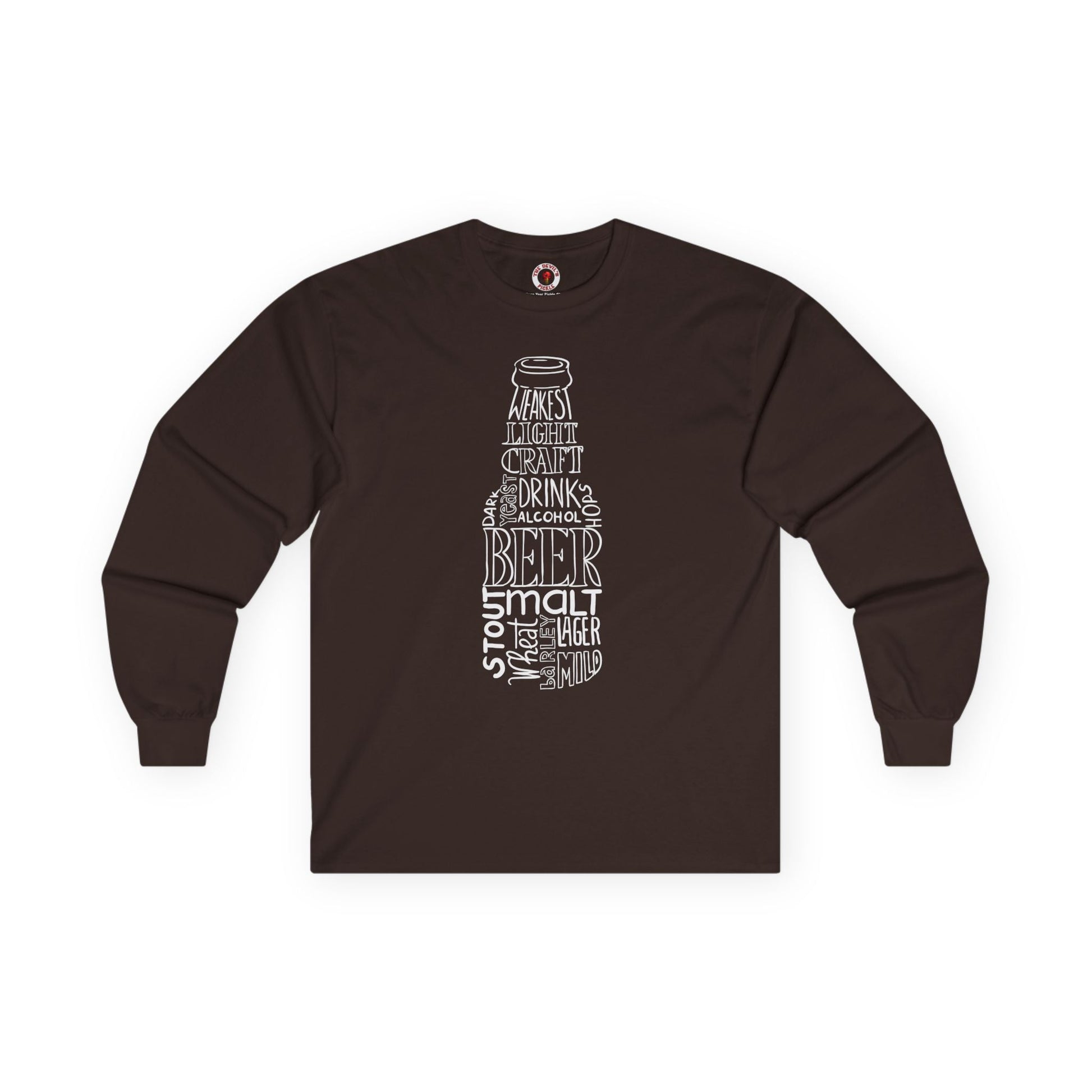 Beer Bottle of Words Long Sleeve Tee The Devil's Pickle