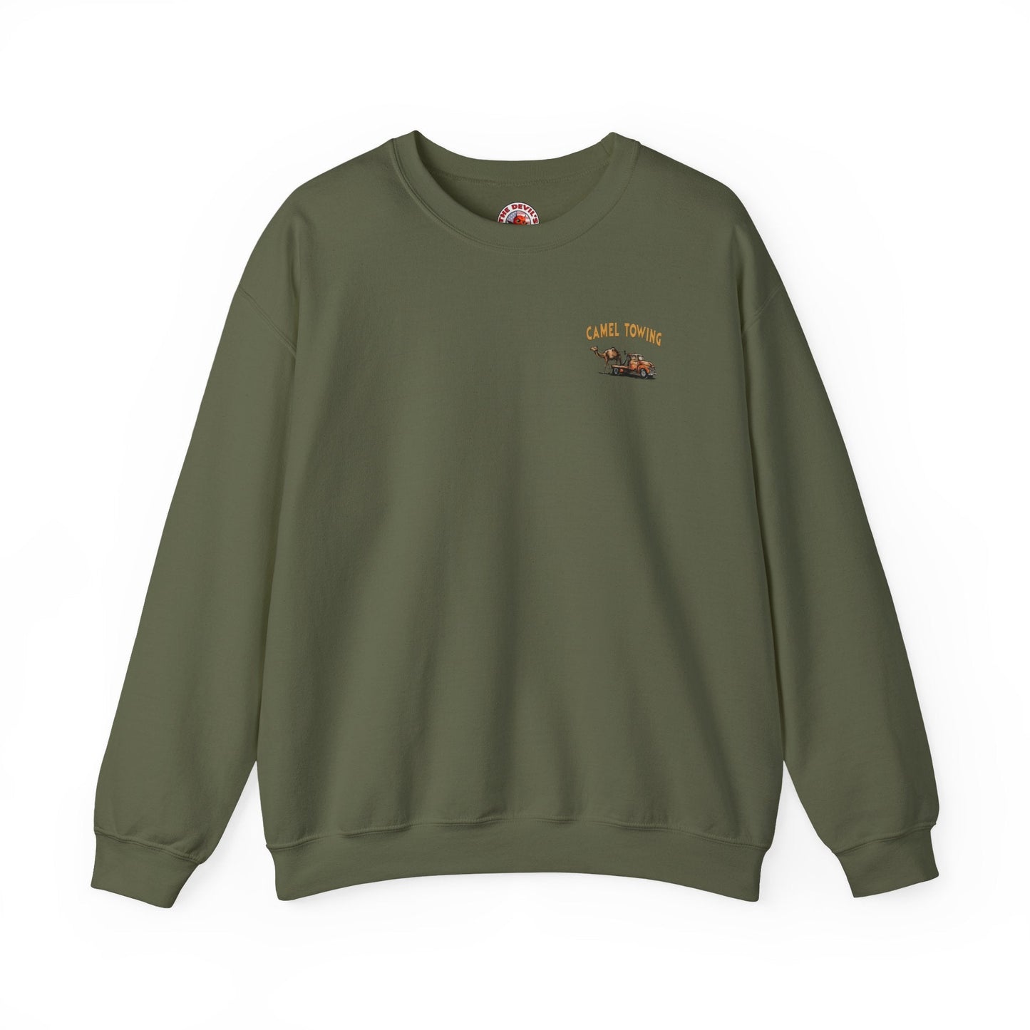 Camel Towing Back Crewneck Sweatshirt The Devil's Pickle