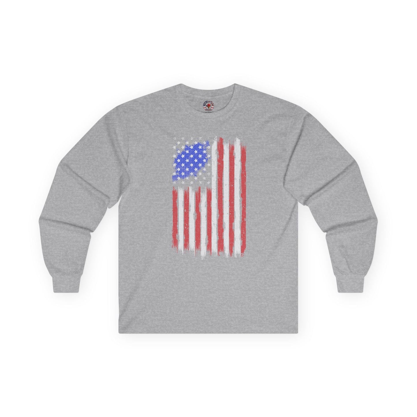Tattered American Flag  Long Sleeve Tee The Devil's Pickle