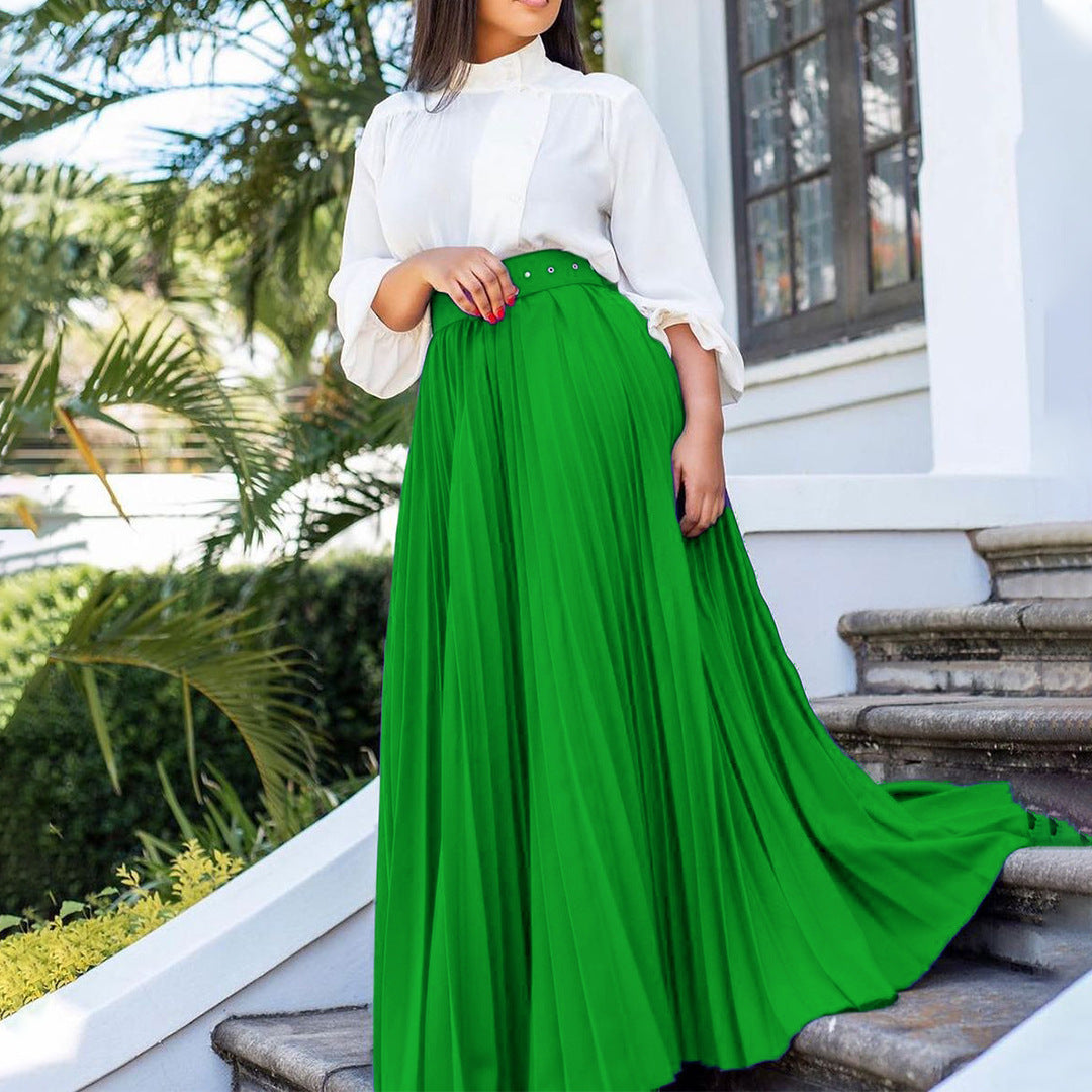 Women's Elegant Pleated Personality Big Skirt Grayceful LLC