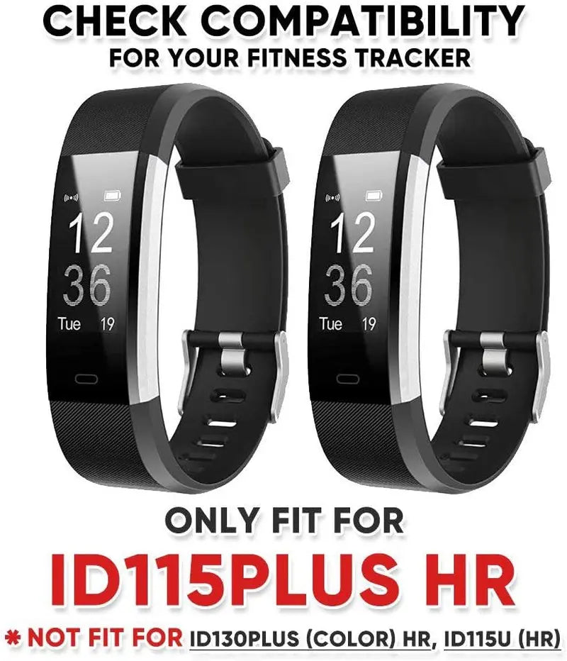 Upgrade Your Fitness Journey with Veryfitpro ID115Plus HR Replacement Bands - Durable, Stylish, and Comfortable in Black