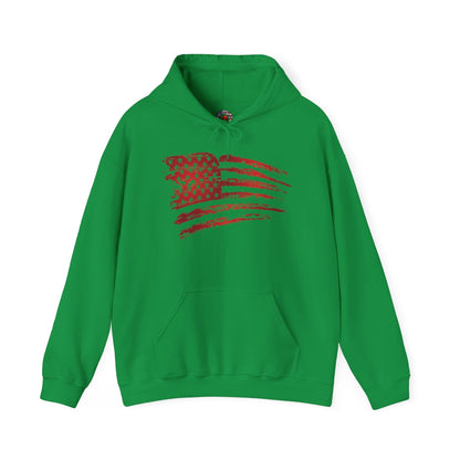 Red American Flag Hooded Sweatshirt The Devil's Pickle