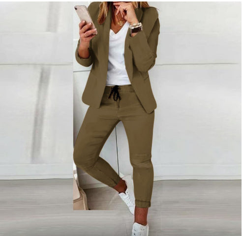 Lapel Blazer & Drawstring Trousers OL Suit – 12 Colors XS–3XL FitiqueFit