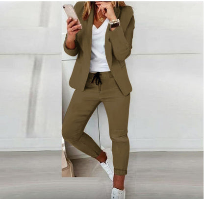 Lapel Blazer & Drawstring Trousers OL Suit – 12 Colors XS–3XL FitiqueFit