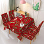Christmas new polyester waterproof tablecloth one-piece printed chair cover festive decoration cartoon Santa Claus