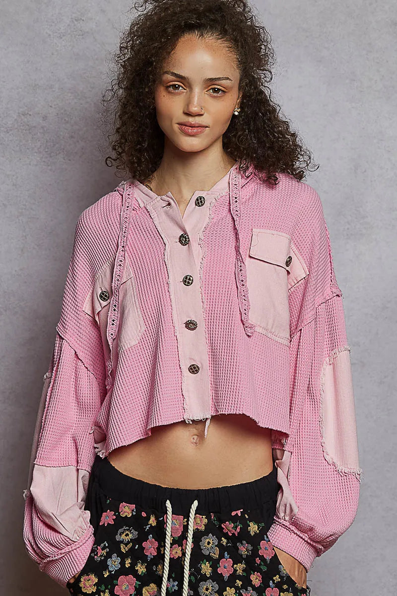 POL Raw Hem Cropped Hooded Jacket West2East Surf