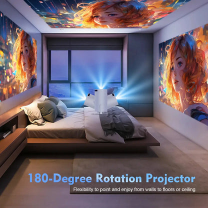 Experience Stunning 8K Visuals with the HY300 Pro Android 14 Projector - Dual WiFi6, Bluetooth 5.4, and 290 ANSI Lumens for Home Cinema and Outdoor Entertainment