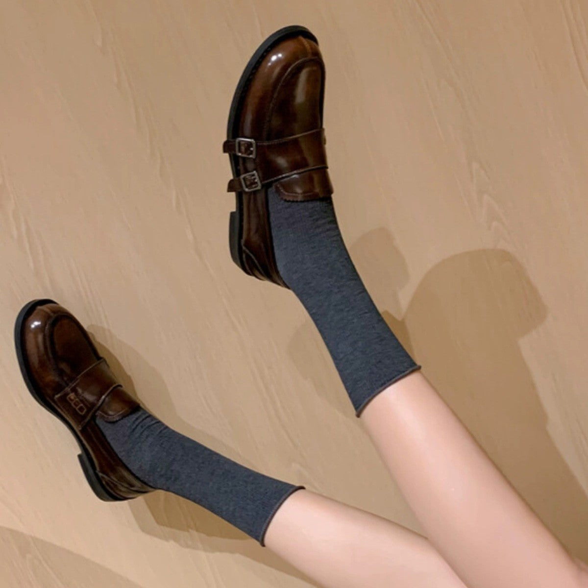 Women's Chunky Heel Buckle Loafer Shoes FitiqueFit