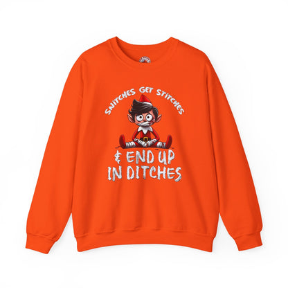 Snitches Get Stitches Crewneck Sweatshirt The Devil's Pickle