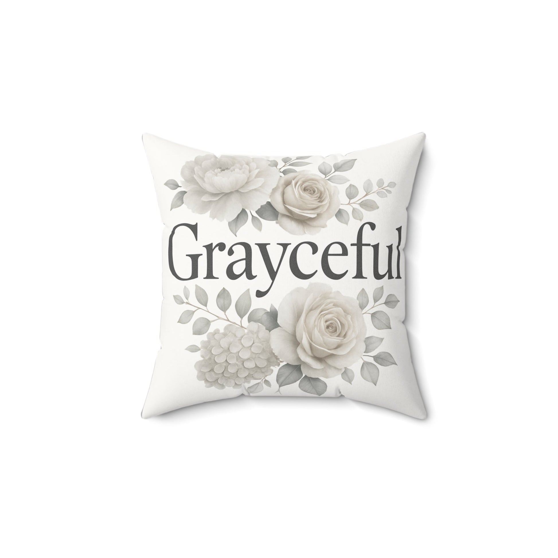 Grayceful Floral Square Pillow, Home Decor Accent, Gift for Her, Cozy Living Room Decor, Wedding Gift, Birthday Gift Grayceful LLC