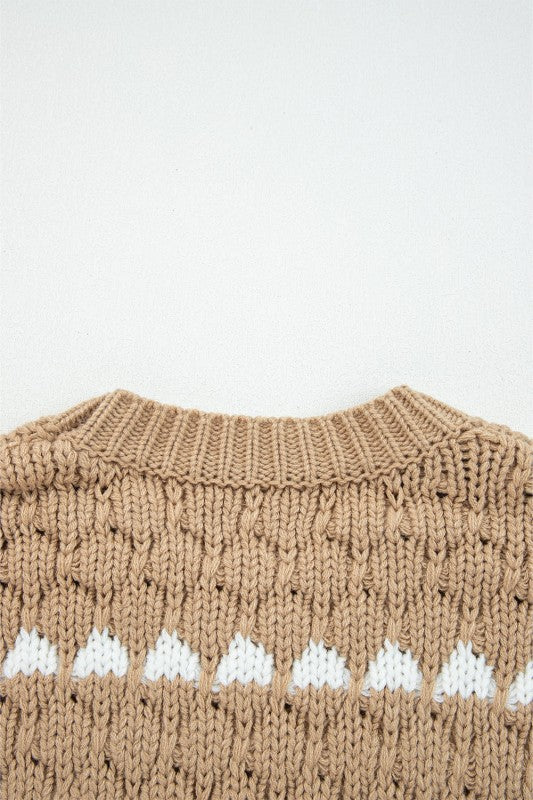 Colorblock Textured Knit Puff Sleeve Sweater Shop Style & More | Fresh Looks, Everyday Deals & Free Shipping
