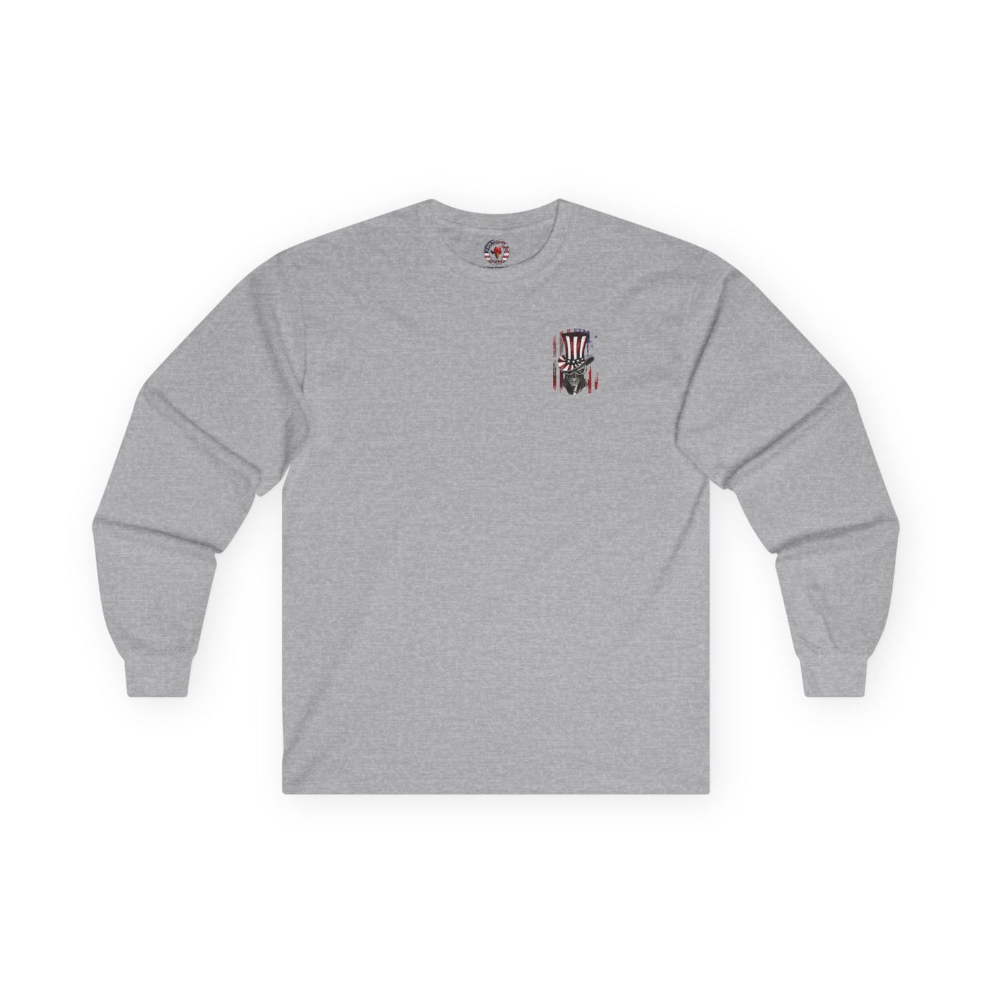 Patriotic Skull Long Sleeve Tee The Devil's Pickle