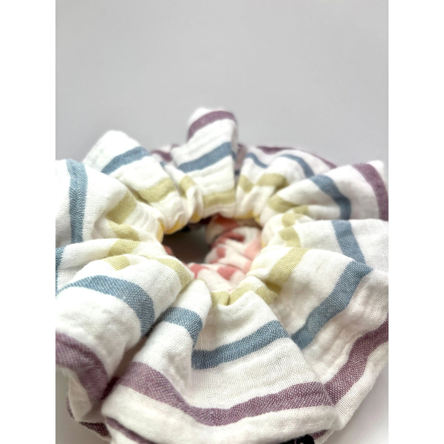 Rainbow White Striped Scrunchie Enchanted Scrunch