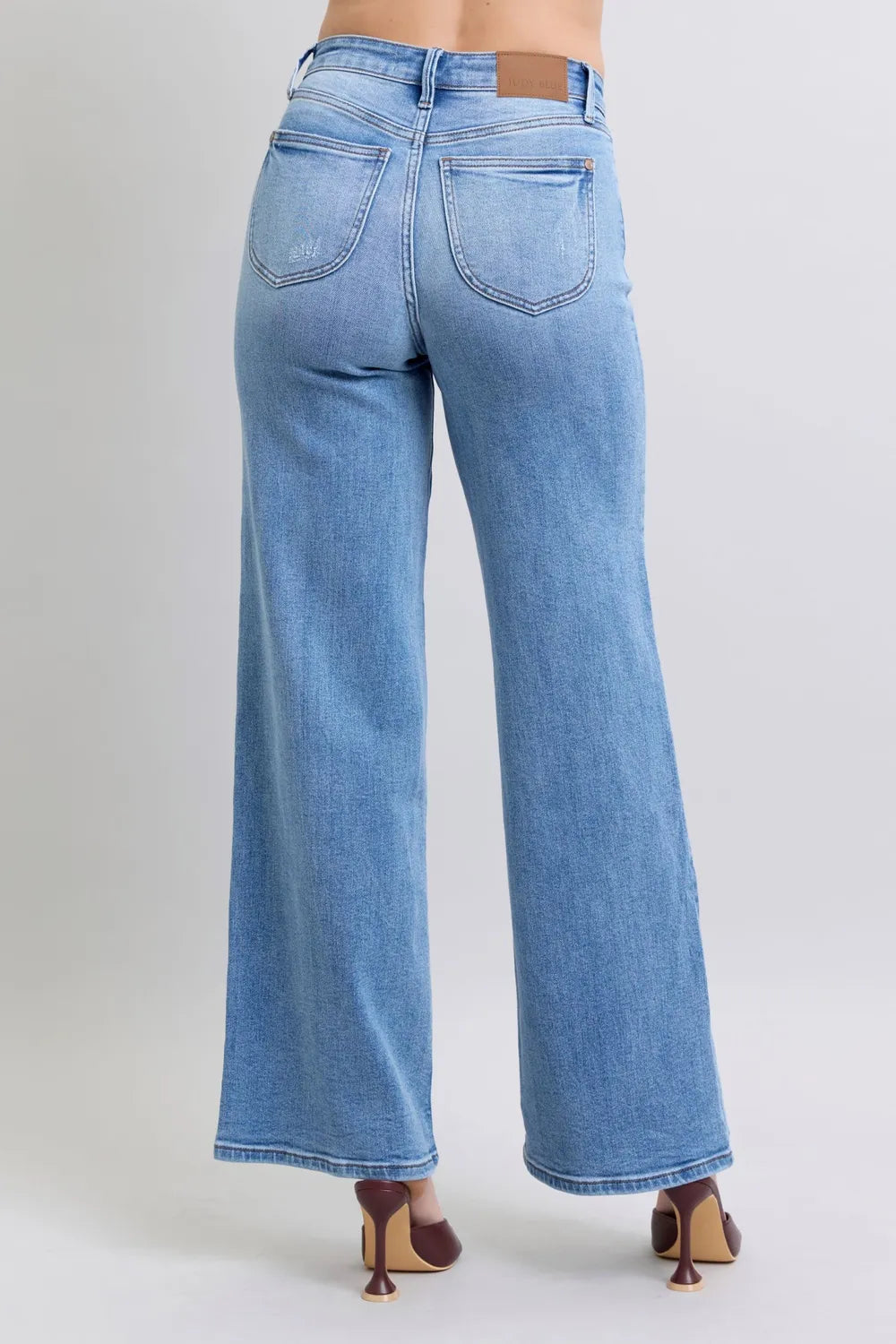 Judy Blue Full Size Wide Leg Jeans with Pockets West2East Surf