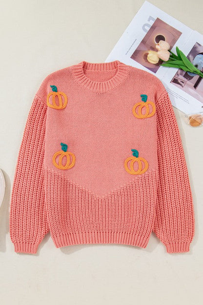 Pumpkin Embroidered Thanksgiving Holiday Sweater Shop Style & More | Fresh Looks, Everyday Deals & Free Shipping