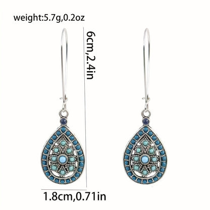 Boho Teardrop Earrings Alloy Ethnic Beads Flower Earrings Colorful Ear Jewelry NovaCart