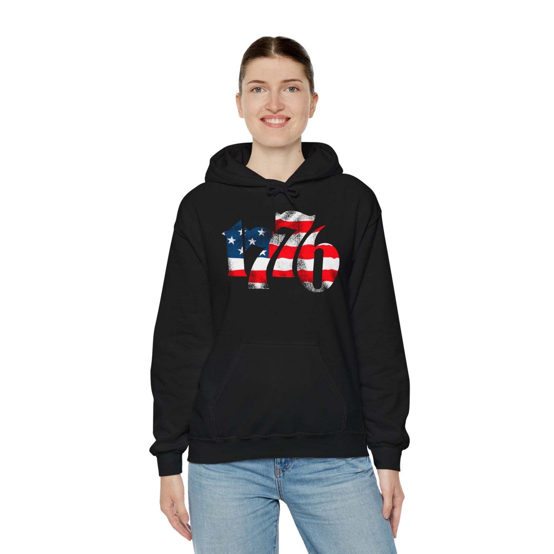 1776 American Flag Hooded Sweatshirt The Devil's Pickle