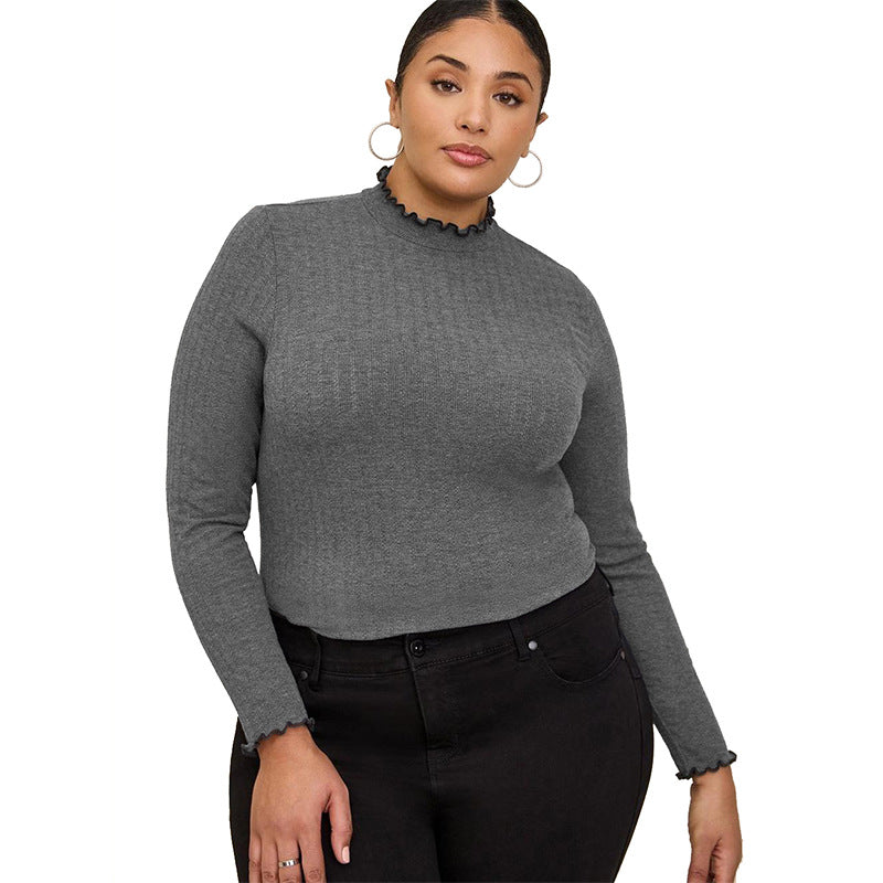 Women's Half-high Collar Long Sleeves T-shirt Slim Bottoming Shirt See size chart under “more details” The Fashion Celestial