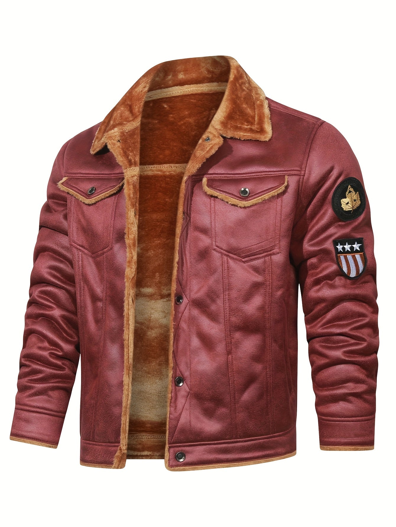 H01 Faux Fur Coat Composite Plush Thickened Warm Men's Jacket NovaCart