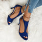 Women’s Peep Toe Zipper Heel Shoes | Suede High Heel Sandals FitiqueFit