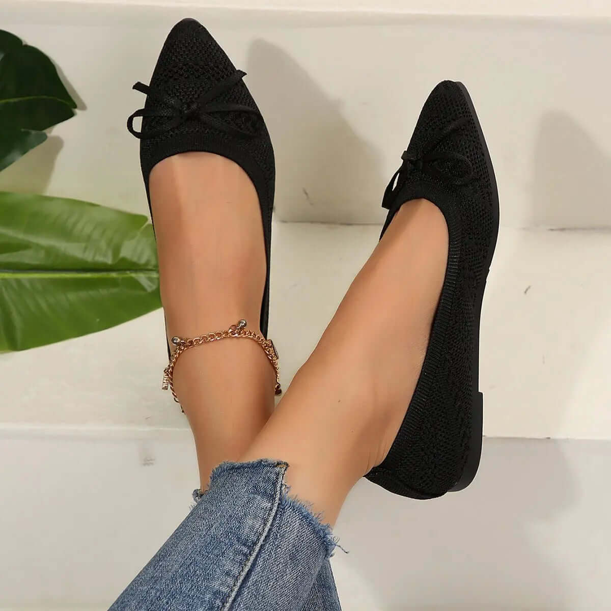 Knitted Pointed-toe Flats Shoes for Women - Ins Fashion SnagBag