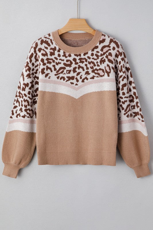 Leopard Colorblock Puff Sleeve Sweater Shop Style & More | Fresh Looks, Everyday Deals & Free Shipping