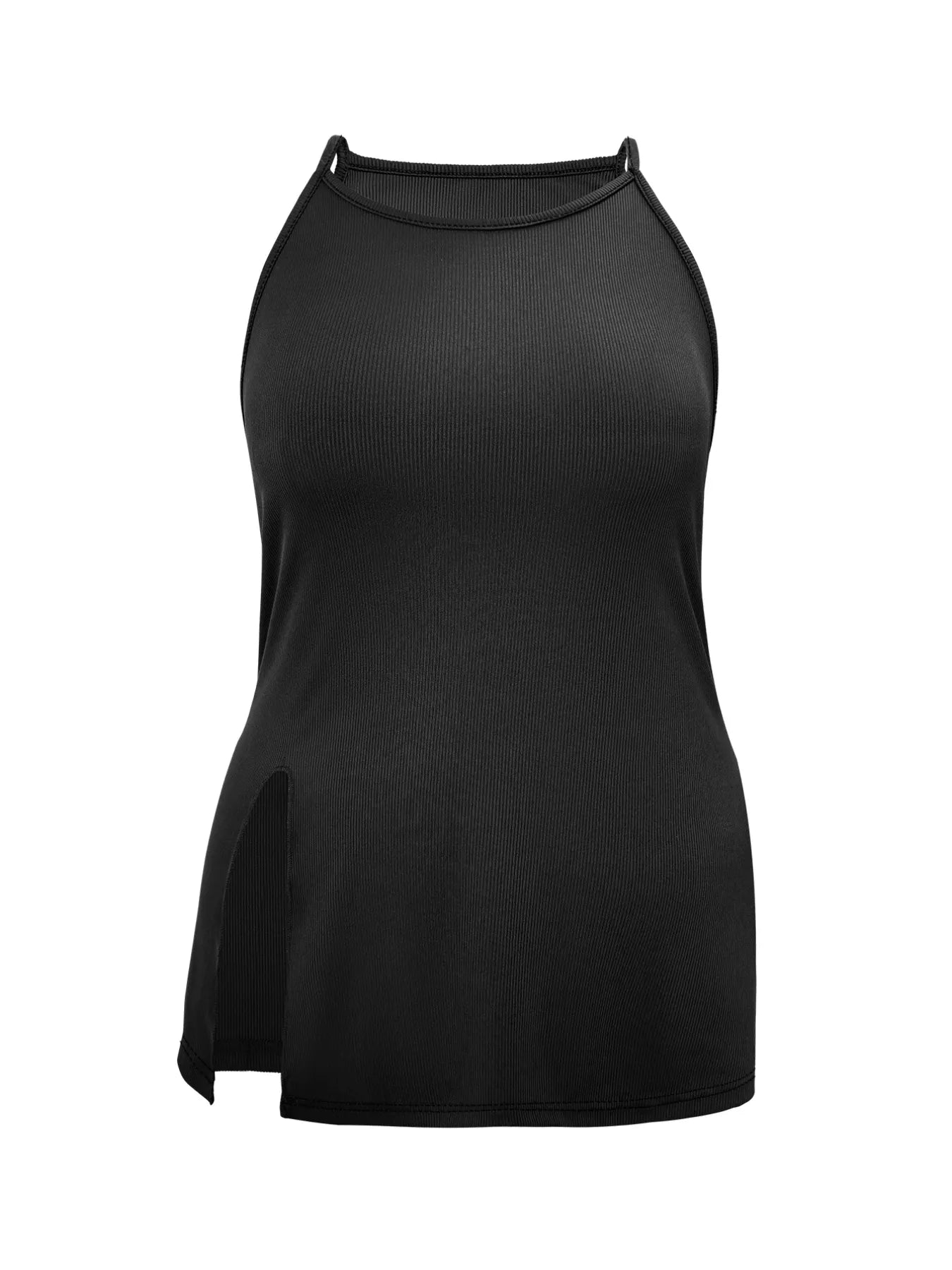 Plus Size Slit Round Neck Cami See size chart under “more details” The Fashion Celestial