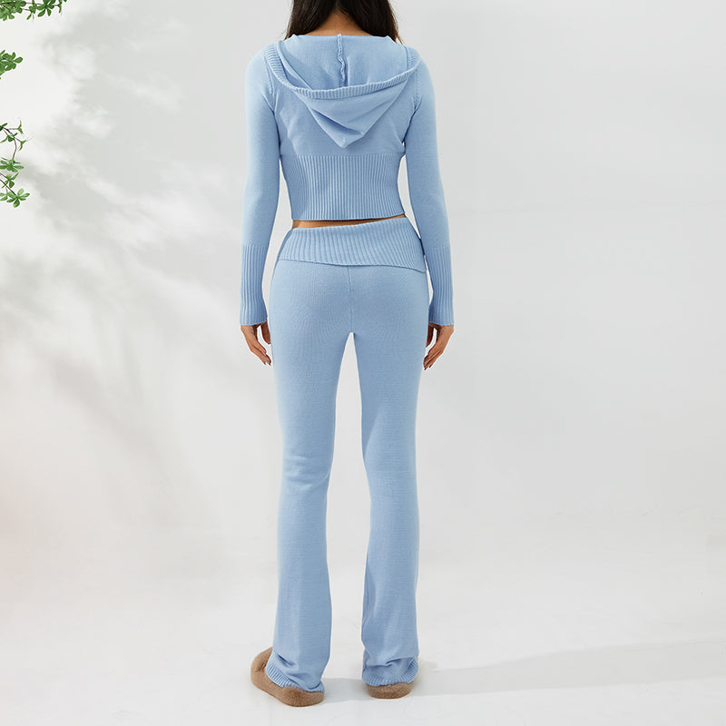 Long Sleeve Sweater And High Waist Long Pants Set FitiqueFit