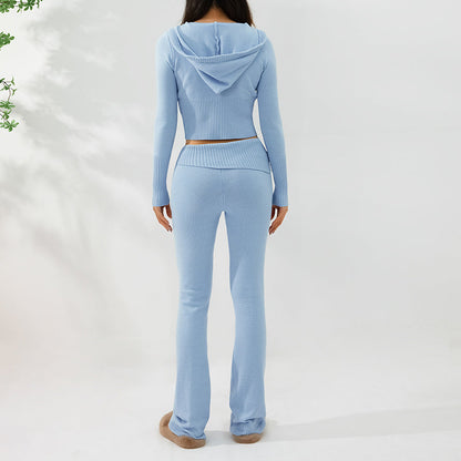 Long Sleeve Sweater And High Waist Long Pants Set FitiqueFit