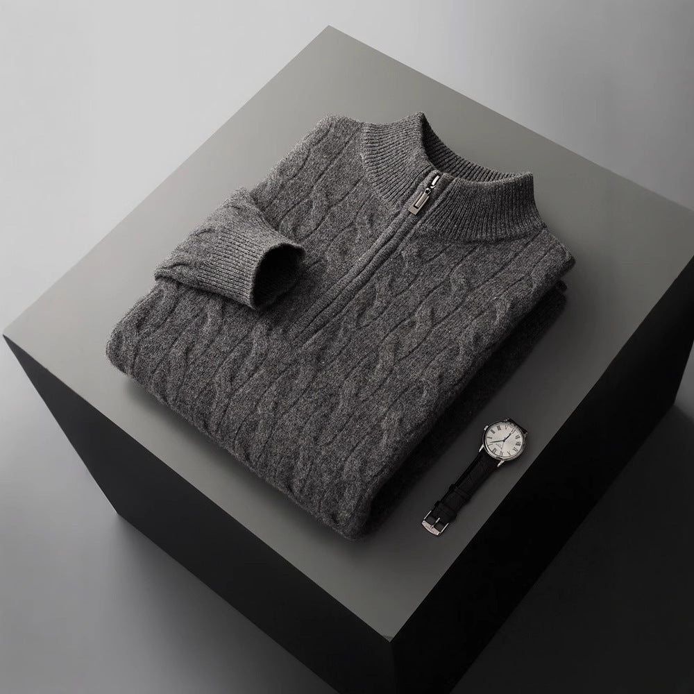 Jacquard Double-strand Thickened Long-sleeved Sweater Grayceful LLC