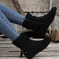 1.18inch Inner Height Increase Women's Short Boots with Flat Sole, Buckle Closure, Comfortable, Warm, and Lightweight, Women Shoes NovaCart