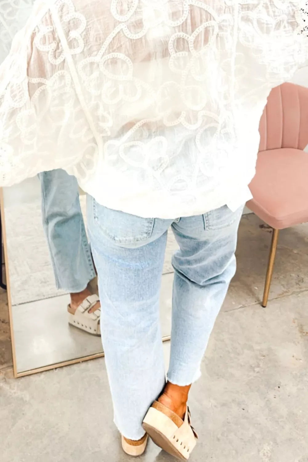 Light Wash Utility Pocket Straight Leg Jeans New Era Fashion LLc