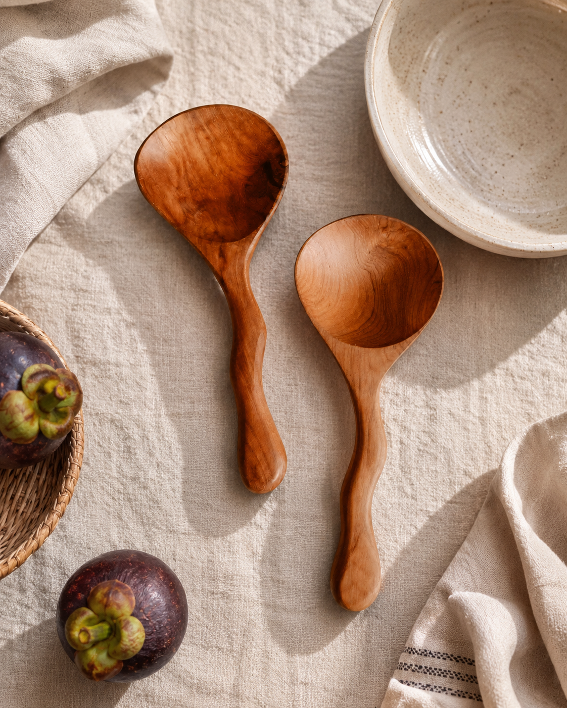 Teak Serving Spoon Set Village Thrive