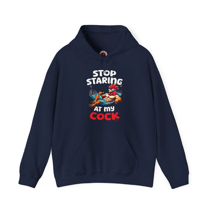 Stop Staring at My Cock Hooded Sweatshirt The Devil's Pickle