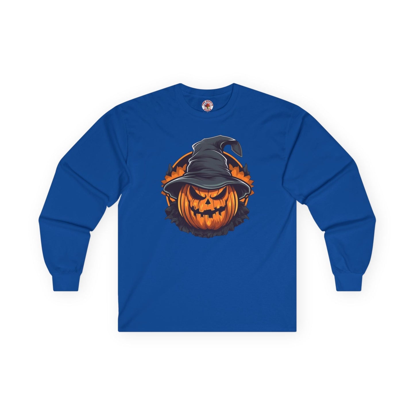 Scary Witch Pumpkin Halloween Long Sleeve Tee The Devil's Pickle