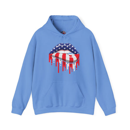 American Flag Lips Hooded Sweatshirt The Devil's Pickle