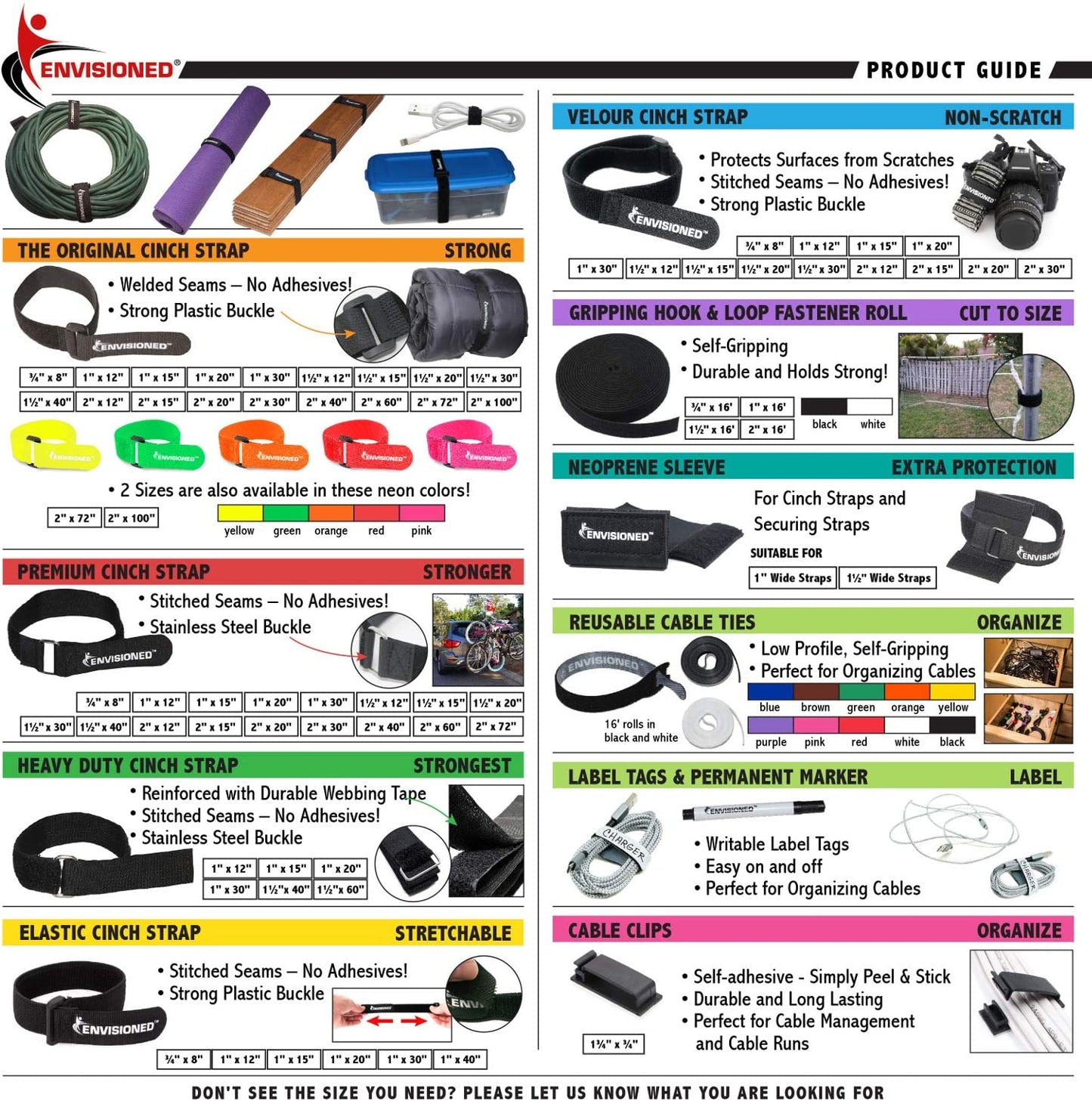 Premium Cinch Straps with Stainless Steel Metal Ring (Buckle), Reusable Durable Hook and Loop, Multipurpose Securing Straps 3/4" X 8" - 8 Pack plus 2 Bonus Origional Cinch Straps