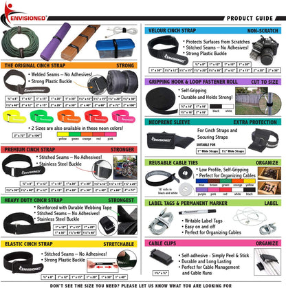 Premium Cinch Straps with Stainless Steel Metal Ring (Buckle), Reusable Durable Hook and Loop, Multipurpose Securing Straps 3/4" X 8" - 8 Pack plus 2 Bonus Origional Cinch Straps
