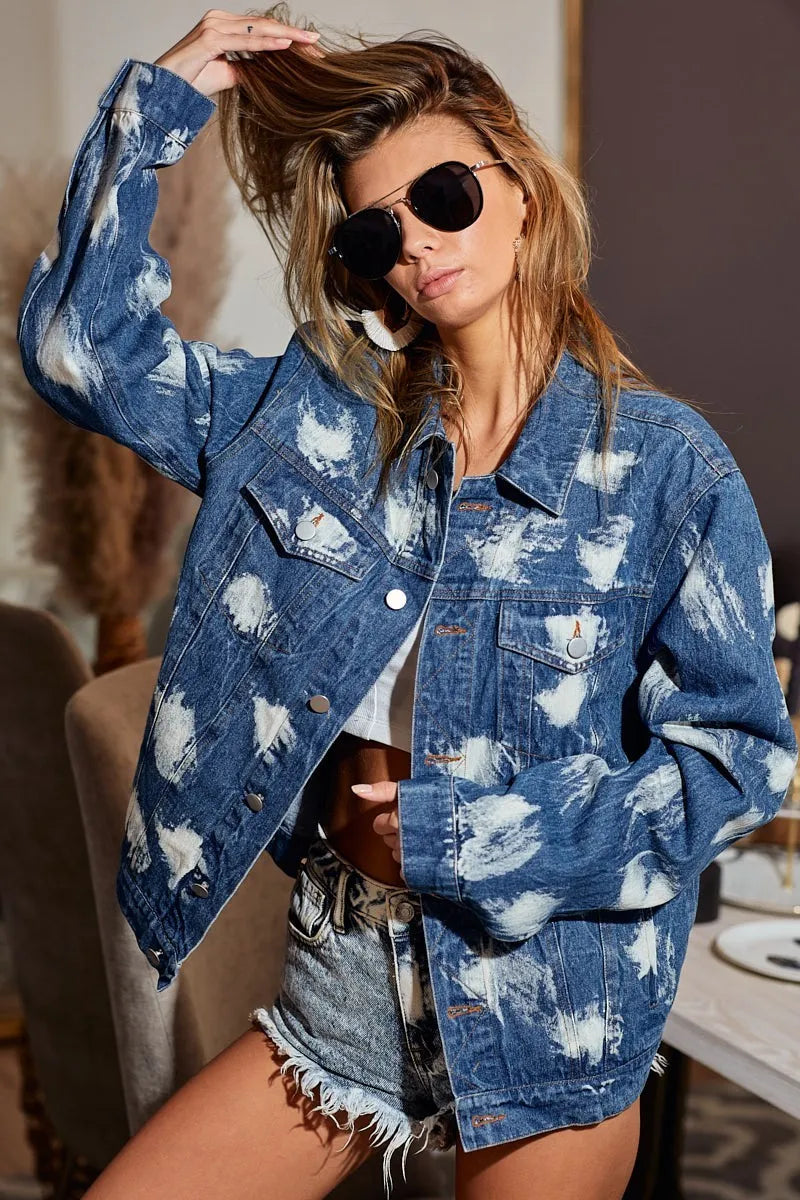 BiBi Washed Tie Dye Denim Jacket West2East Surf