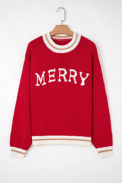MERRY Colorblock Trim Drop Shoulder Sweater Shop Style & More | Fresh Looks, Everyday Deals & Free Shipping
