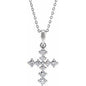 Sterling Silver 3/8 CTW Natural Diamond Cross 16-18" Necklace Ethereal Legacy Boutiques