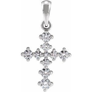 Platinum 3/8 CTW Natural Diamond Cross Pendant Ethereal Legacy Boutiques