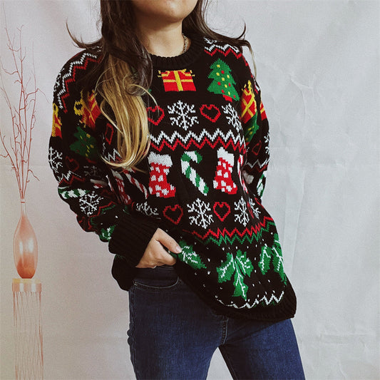 Women’s Stylish Loose Round Neck Long-Sleeved Sweater FitiqueFit