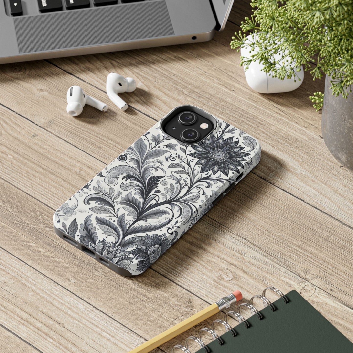 Floral Tough Phone Cases, Durable Phone Cover, Stylish Floral Design, Gift for Her, Trendy Tech Accessories, Birthday Present Grayceful LLC