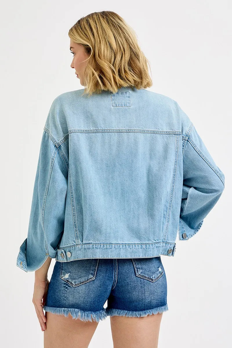 RISEN Washed Dropped Shoulder Denim Jacket West2East Surf
