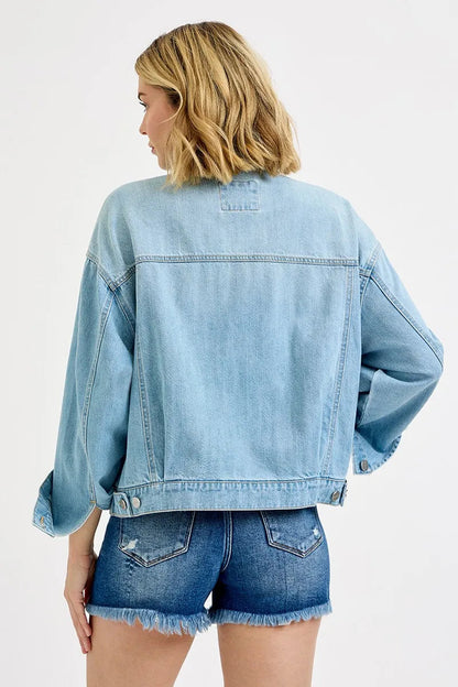 RISEN Washed Dropped Shoulder Denim Jacket West2East Surf