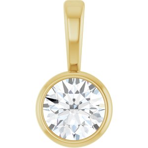 14K Yellow 1/6 CT Natural Diamond Bezel-Set Solitaire Pendant Ethereal Legacy Boutiques