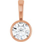14K Rose 1/6 CT Natural Diamond Bezel-Set Solitaire Pendant Ethereal Legacy Boutiques