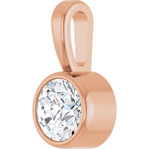 14K Rose 1/6 CT Natural Diamond Bezel-Set Solitaire Pendant Ethereal Legacy Boutiques