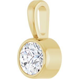 14K Yellow 1/6 CT Natural Diamond Bezel-Set Solitaire Pendant Ethereal Legacy Boutiques